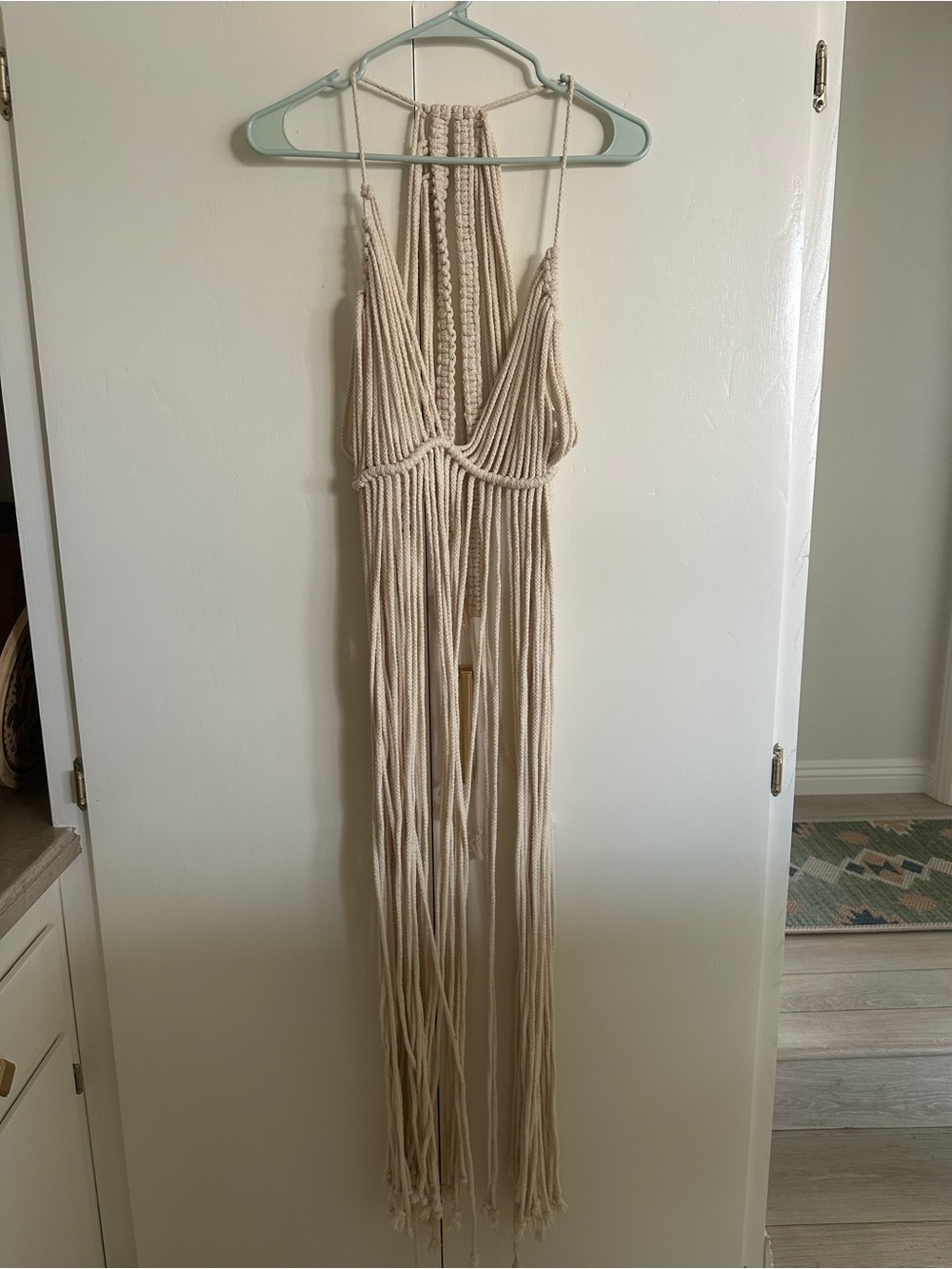 Boho Cream Macramé Maxi Dress
